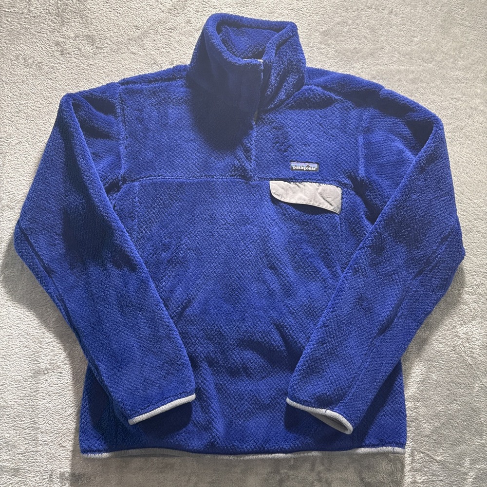 Patagonia Snap-T Jacket Womens M Blue Polartec Thermal Pullover Fleece